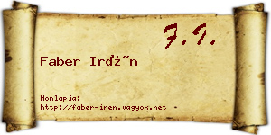 Faber Irén névjegykártya